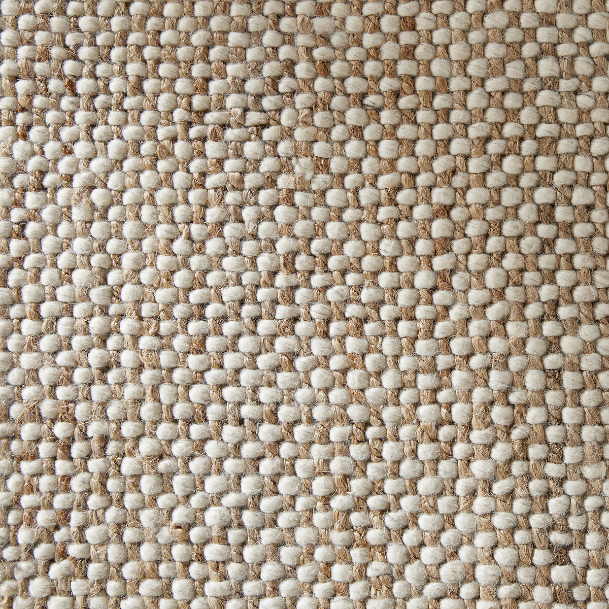 Tapis laine et jute, tissé main, Ishaan beige ficelle/écru, AM.PM