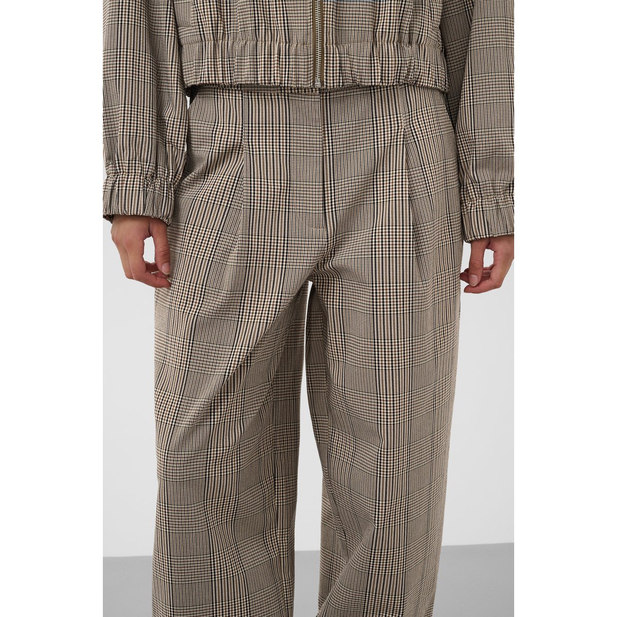 Pantalon Casual beige nightsky brown check, SOAKED IN LUXURY
