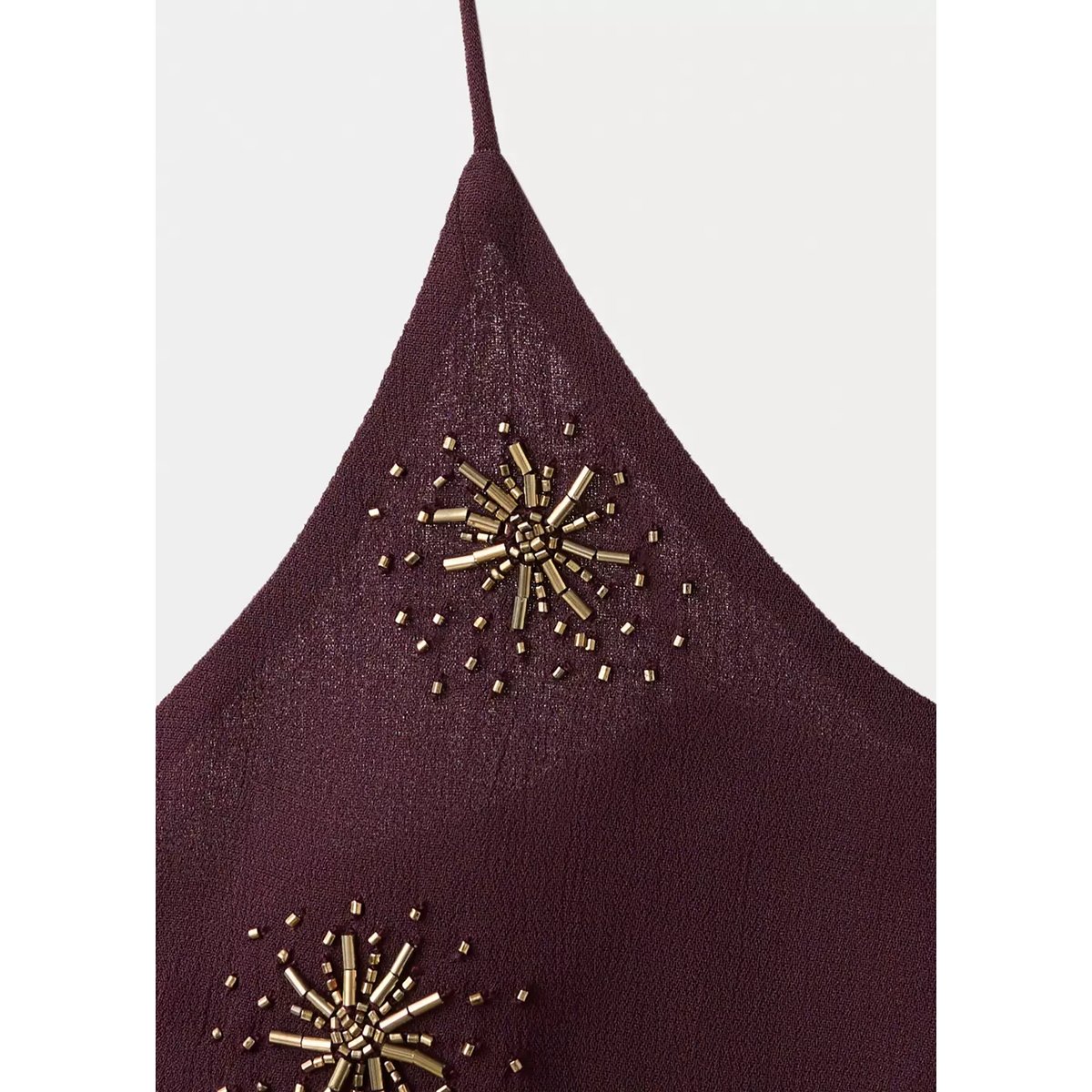 Top en mousseline brodé marron, MANGO TEEN