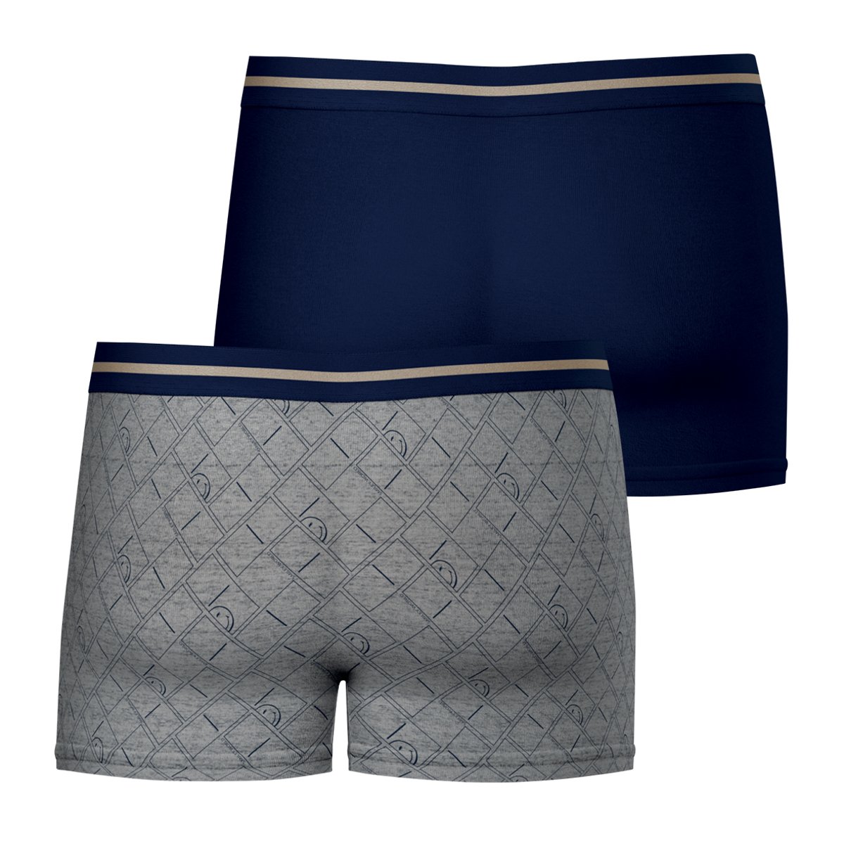 Boxers, lot de 2, SMILEY gris-bleu, EMINENCE