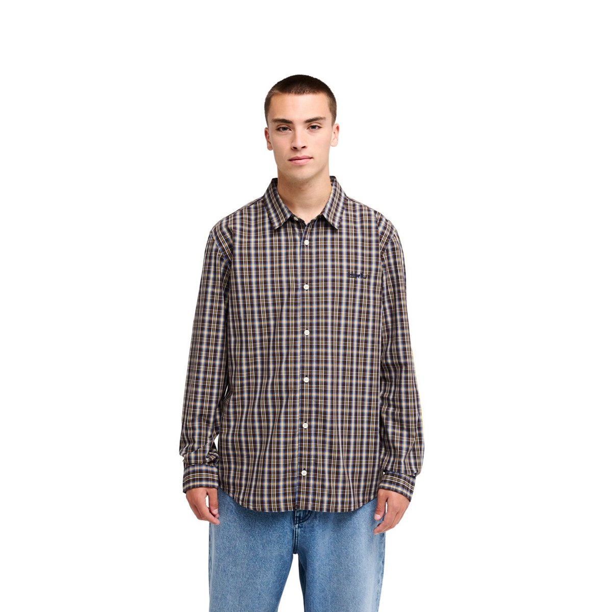 Chemise manches longues YOUNG GUNS CHECK IN marron java yg check in ls shirt, QUIKSILVER