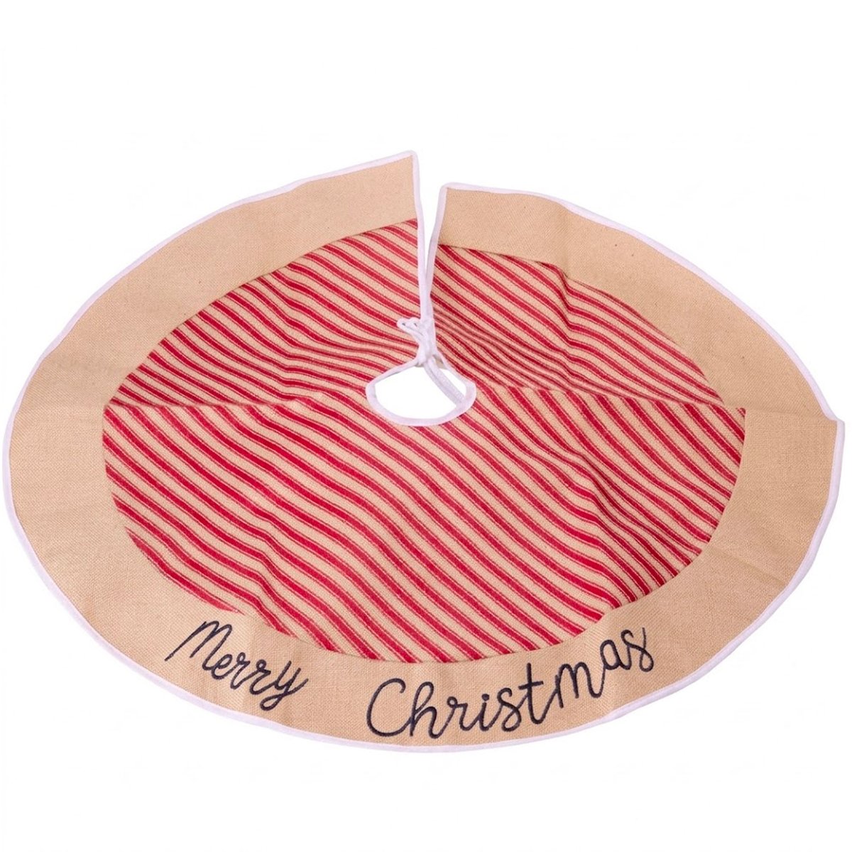 Couvre-pied de sapin de Noël rouge et beige 90x90cm rouge, WADIGA