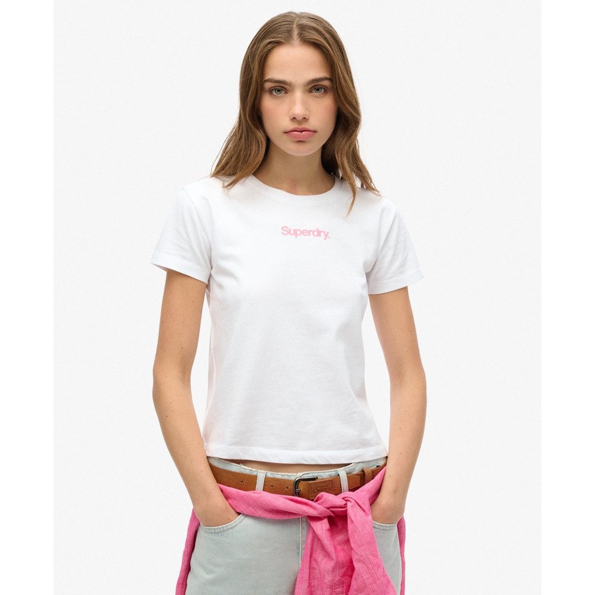 T-shirt ajusté Core Logo City blanc éclatant, SUPERDRY