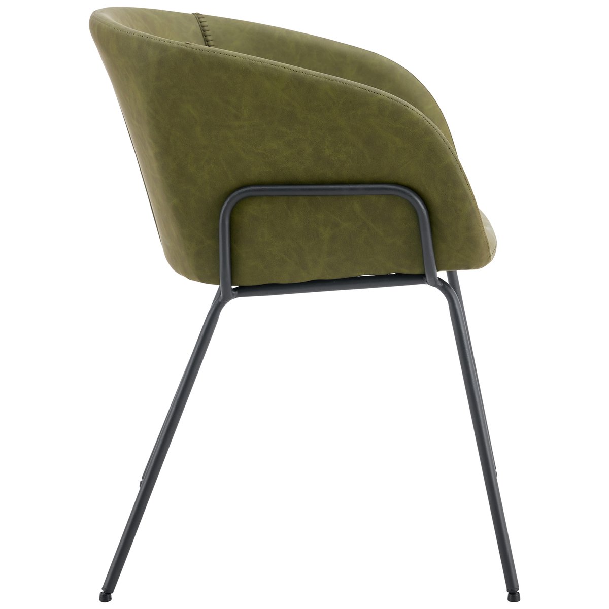 Chaise en simili, lot de 2, André, ANDRÉ vert, noir, HAPPY GARDEN
