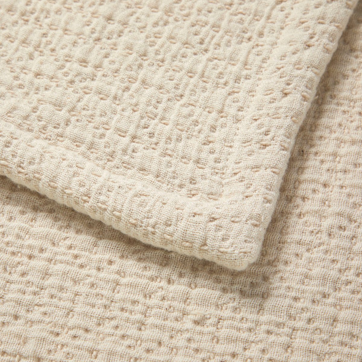 Couvre lit en coton beige, CANISSE sable, DESFORGES