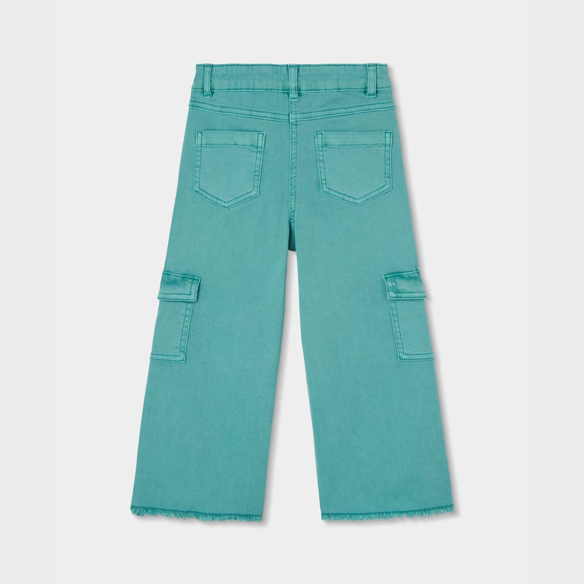 Pantalon fille cargo avec poches vert, BOBOLI