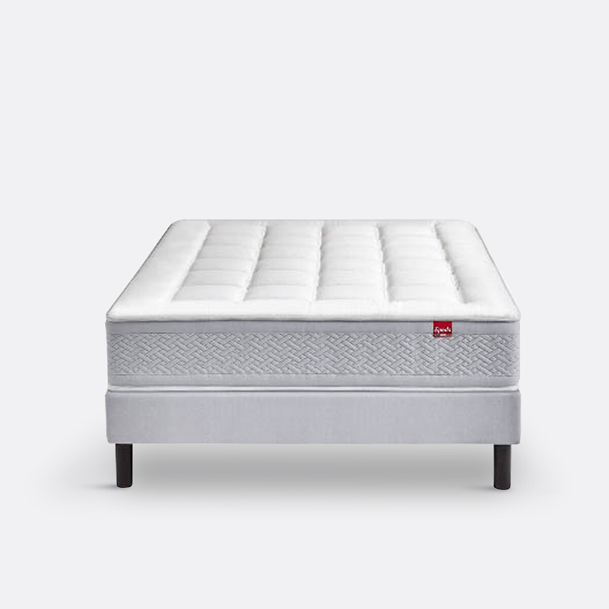 Ensemble matelas 800 ressorts Majestueux + sommier gris souris, EPEDA