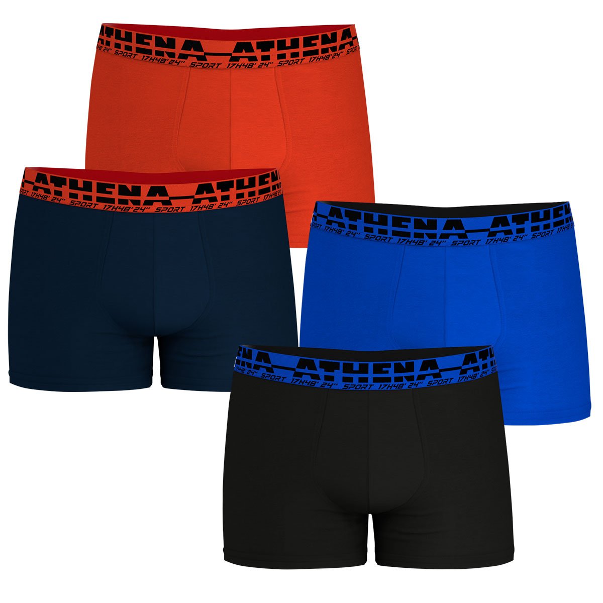 Boxers, lot de 4 noir-bleu, ATHENA