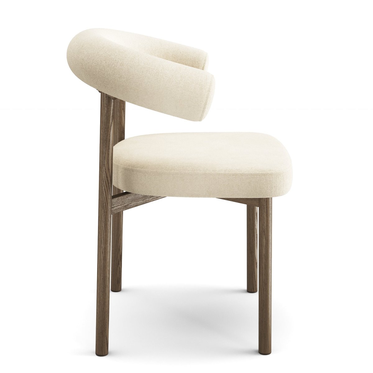 Lot de 2 chaises en tissu tramé toucher doux HARPER crème, SIA HOME