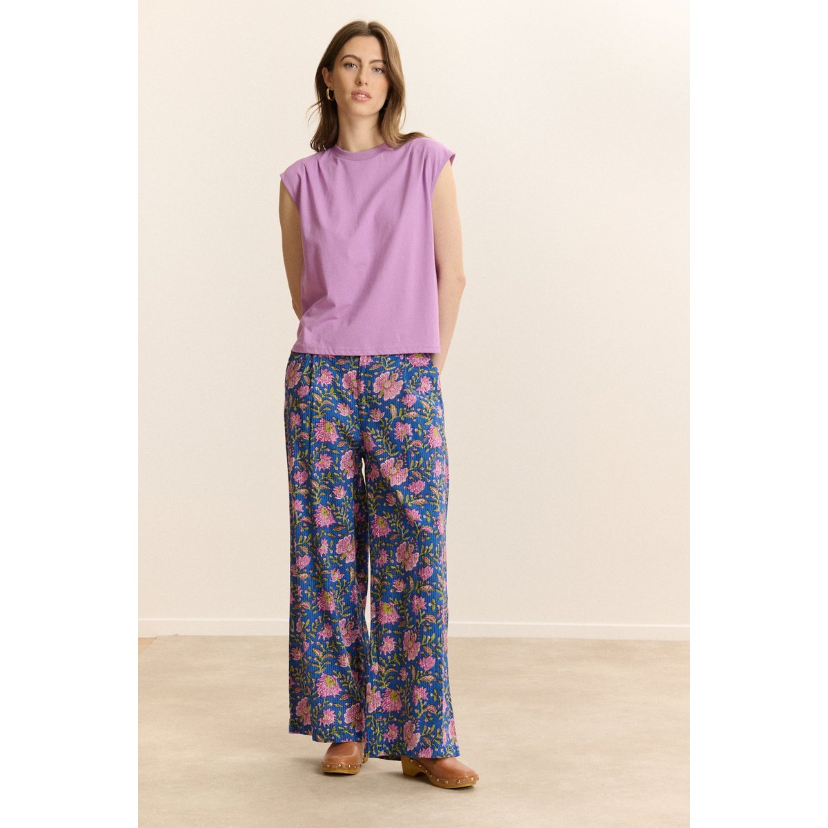T-shirt sans manches VIVI lilas, GARANCE PARIS