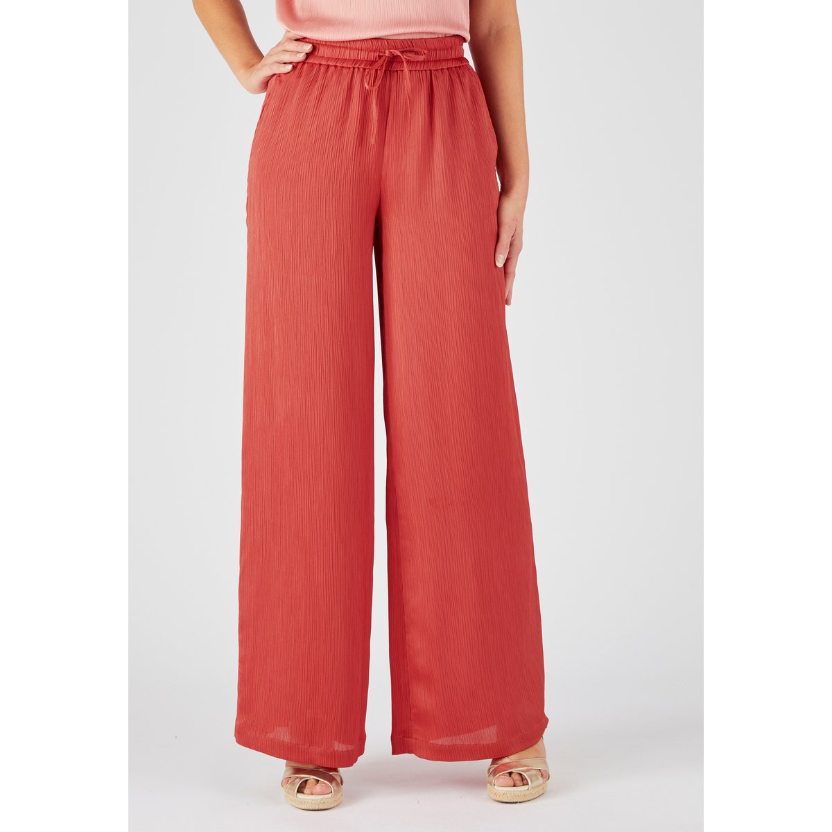 Pantalon plissé permanent rose rouge, DAMART