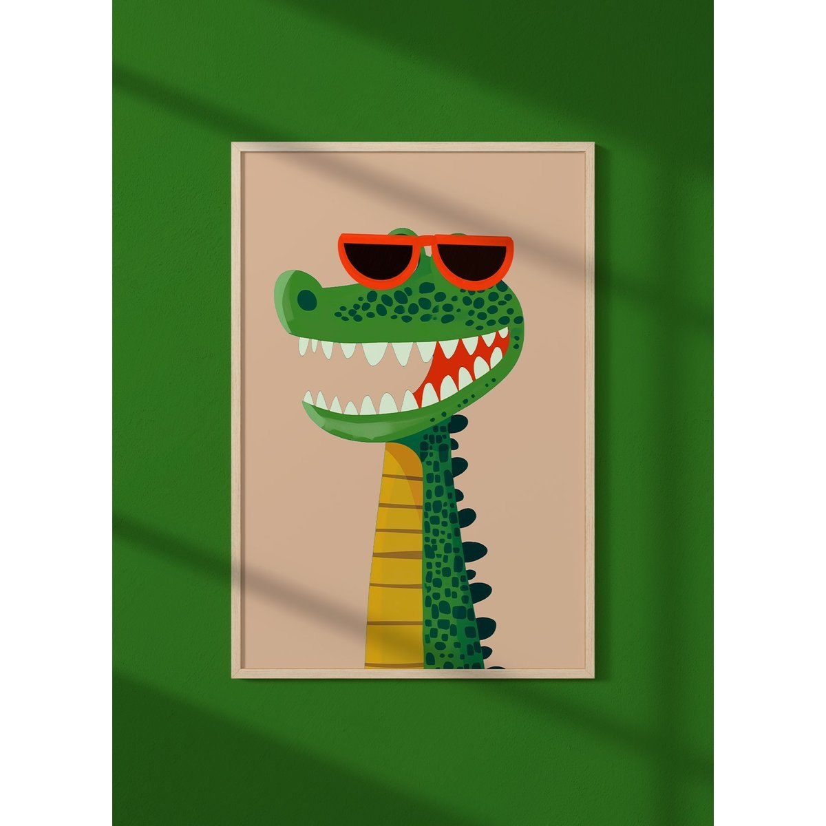 Affiche Crocodile à lunettes blanc, L'AFFICHERIE