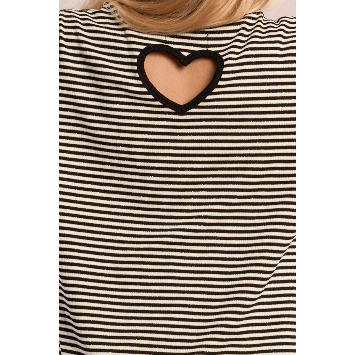 T-shirt rayé à cœur noir, MOLLY BRACKEN GIRL