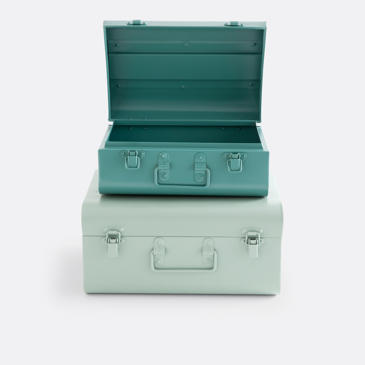 Lote de 2 cajas de chapa, Masa verde grisáceo claro / salvia, LA REDOUTE INTERIEURS
