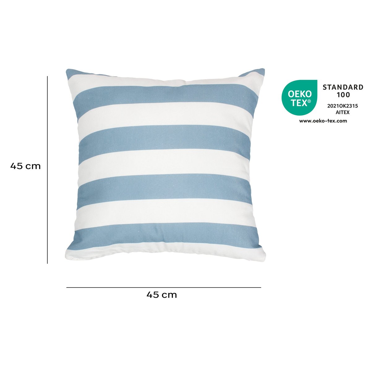 Housse de coussin coton polyester, SIGRID bleu frais, INSPIRE
