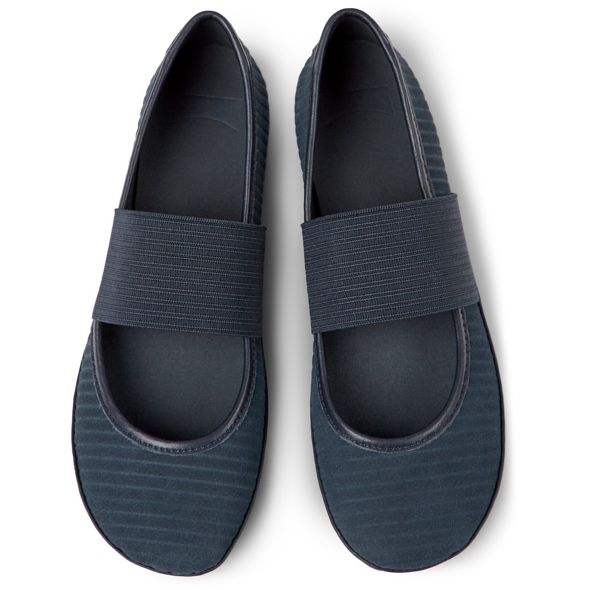 Ballerine Right Nina cuir Recycled Leather bleu foncé, CAMPER