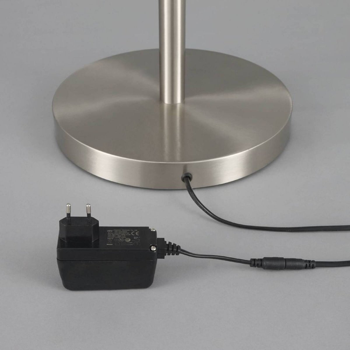 Lampadaire en verre moderneLED, Ragna blanc albâtre, nickel mat, LINDBY