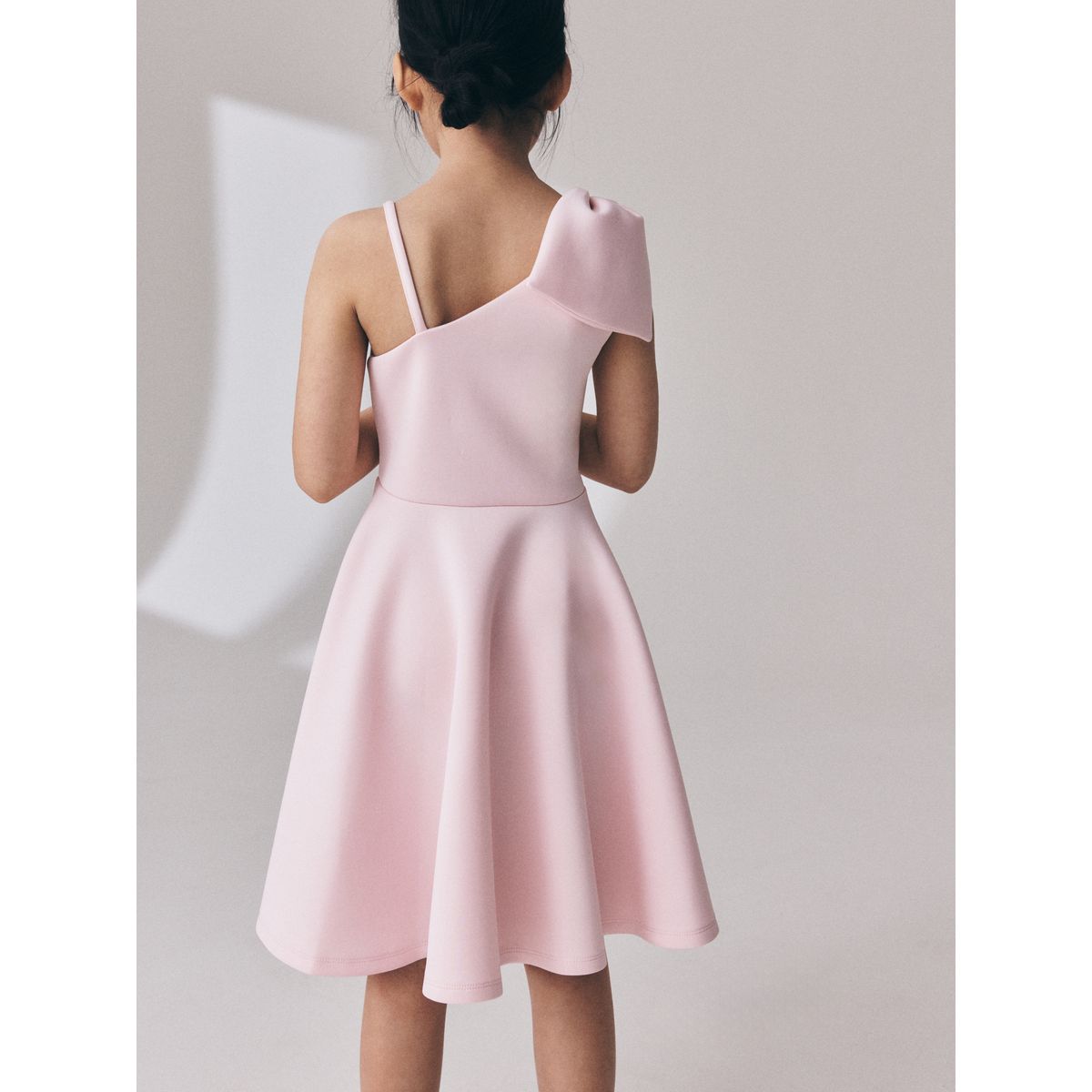 Robe asymétrique néoprène occasion nœud rose, NEXT