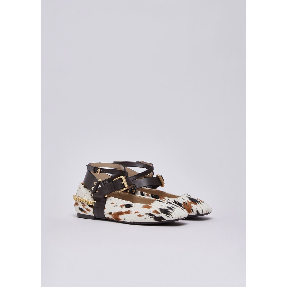 Ballerines en poil de veau animalier, LIU JO