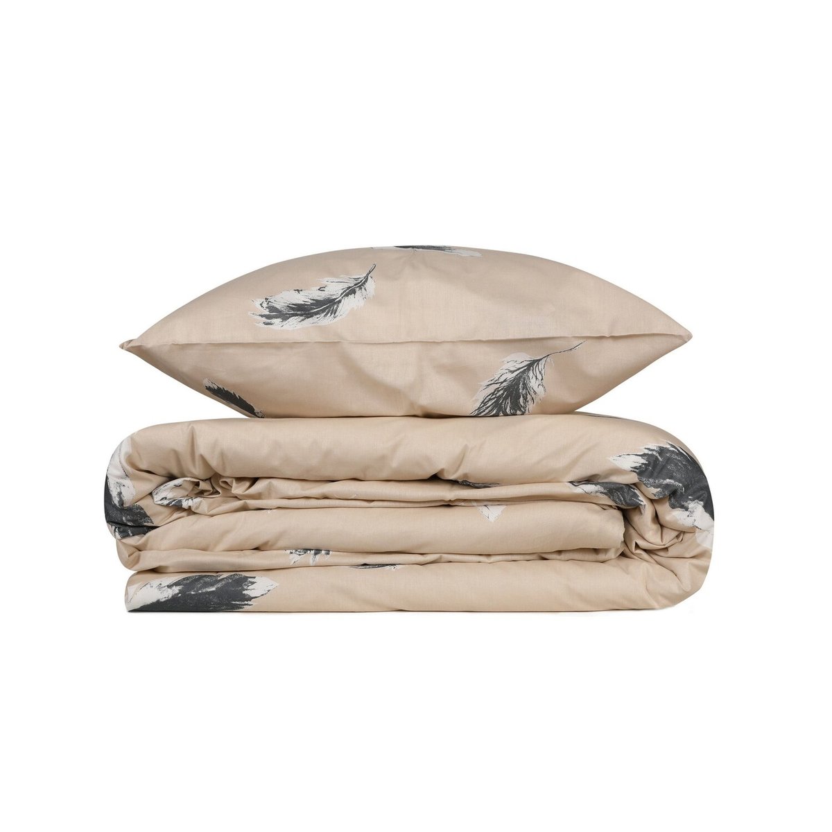 Parure housse de couette coton imprimée plumes, Feather multicolore, C DESIGN HOME TEXTILE