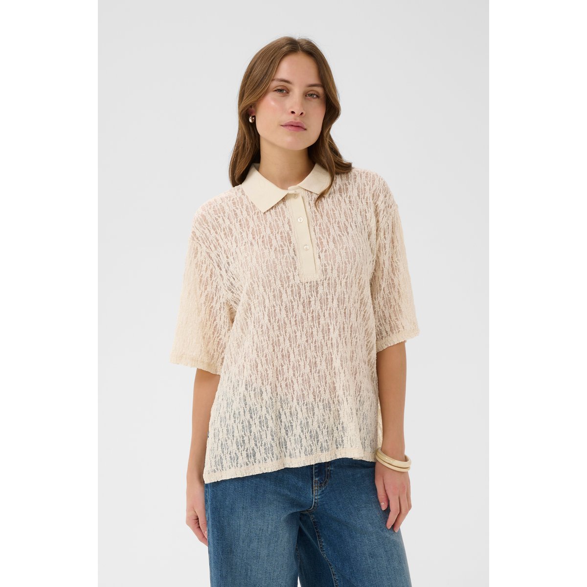Blouse à manches courtes blanc whitecap, CULTURE