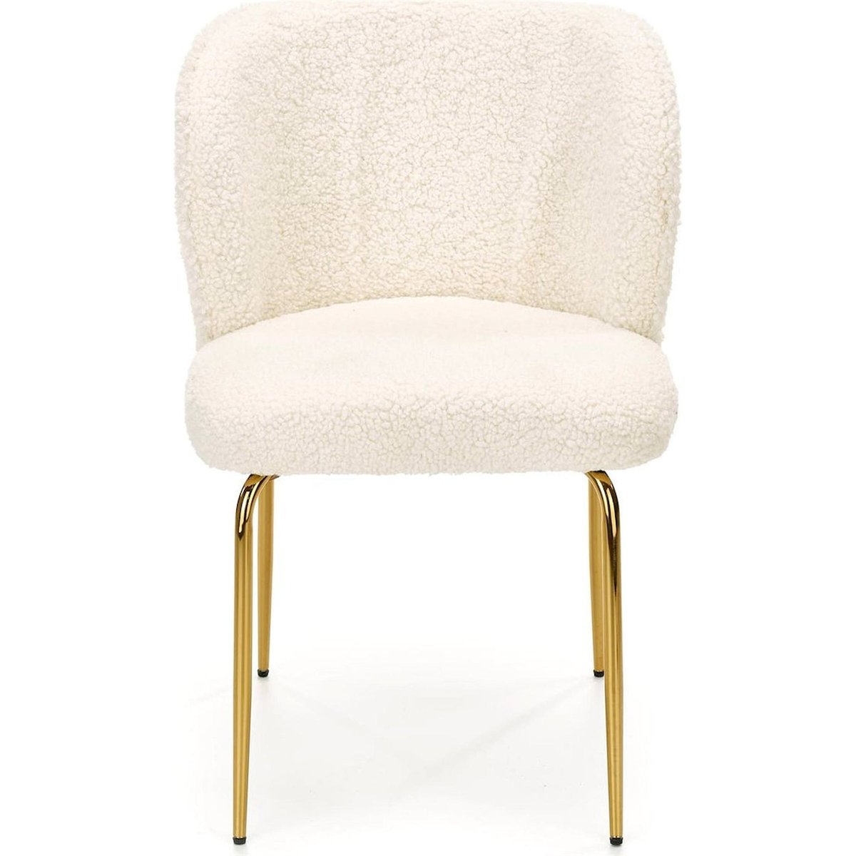 Chaise bouclette collection PEYAD pieds métal beige bouclette et doré, RECOLLECTION
