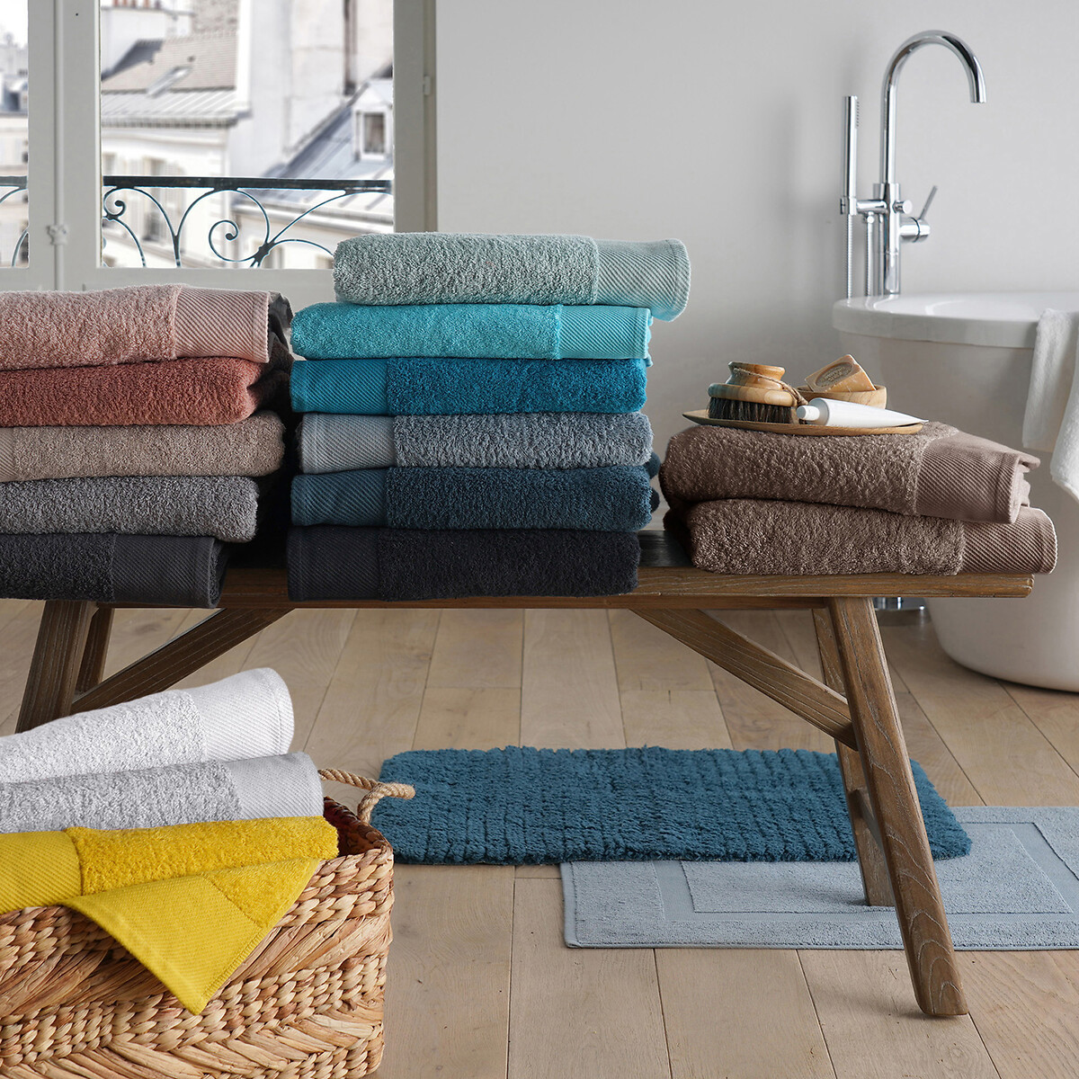 Drap de bain uni 500 g/m², Scenario bleu atlantique, LA REDOUTE INTERIEURS