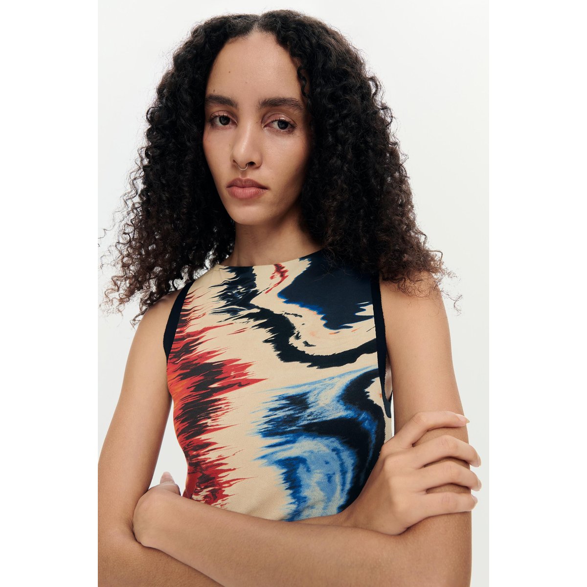 Robe sans manches imprimée multicolore, DESIGUAL