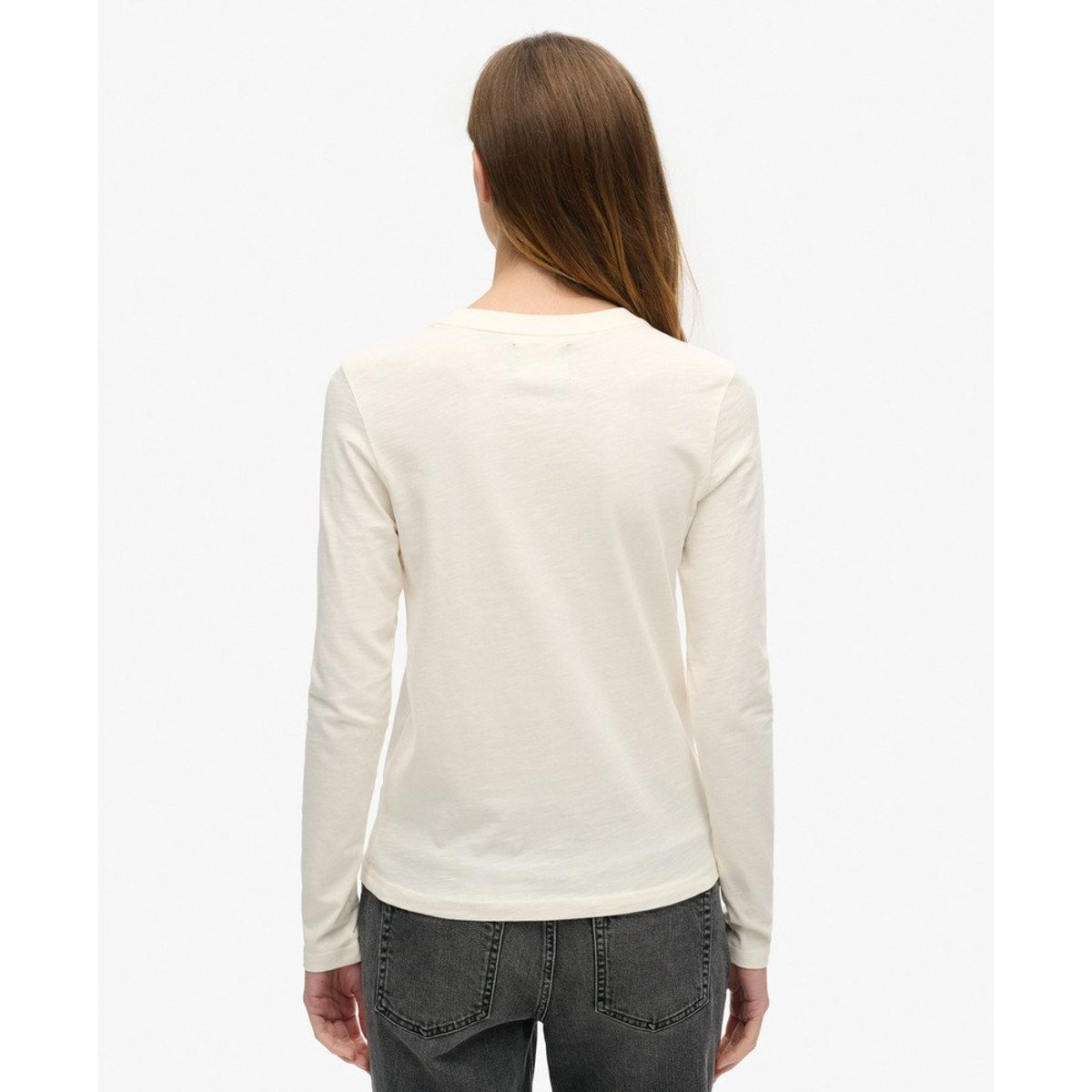 Top à imprimé graphique avec logo vintage crème flammé, SUPERDRY