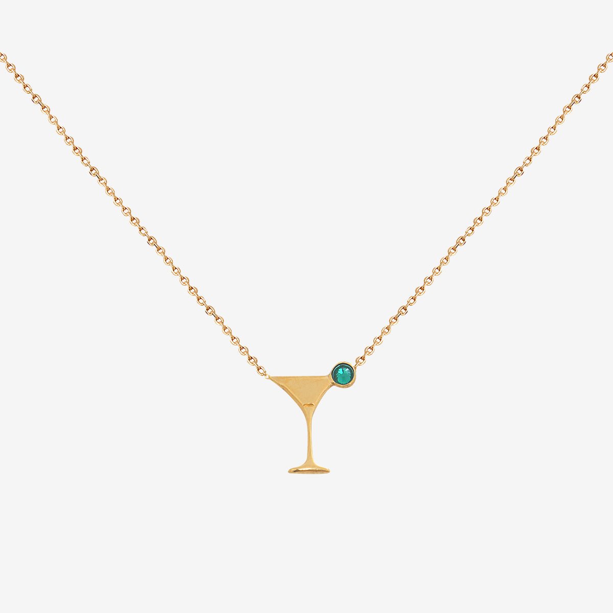Collier doré émeraude cosmopolitan - party cristal vert, CAROLINE NAJMAN