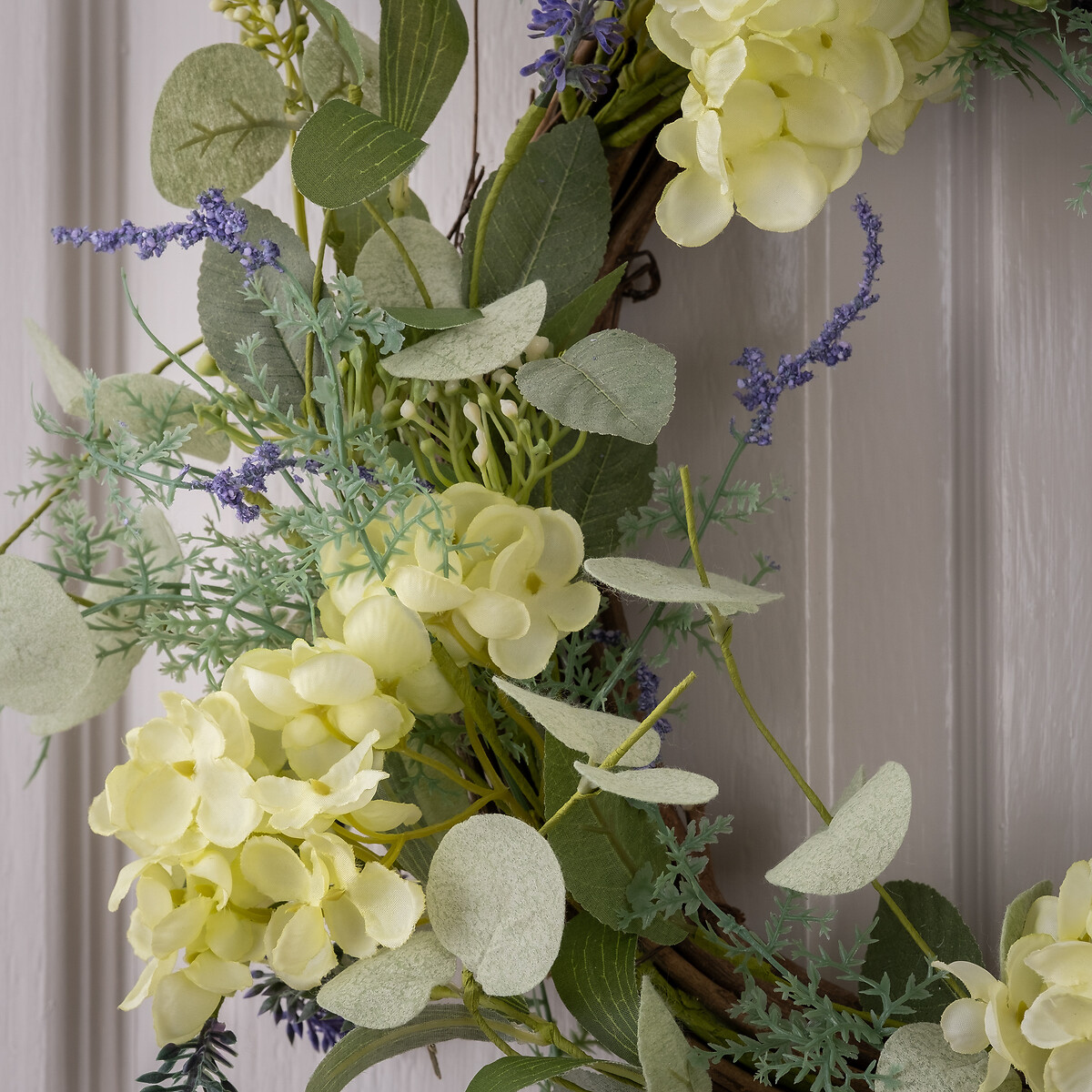 50cm Artificial Eucalyptus, Lavender & Hydrangea Wreath multi-coloured, SO'HOME