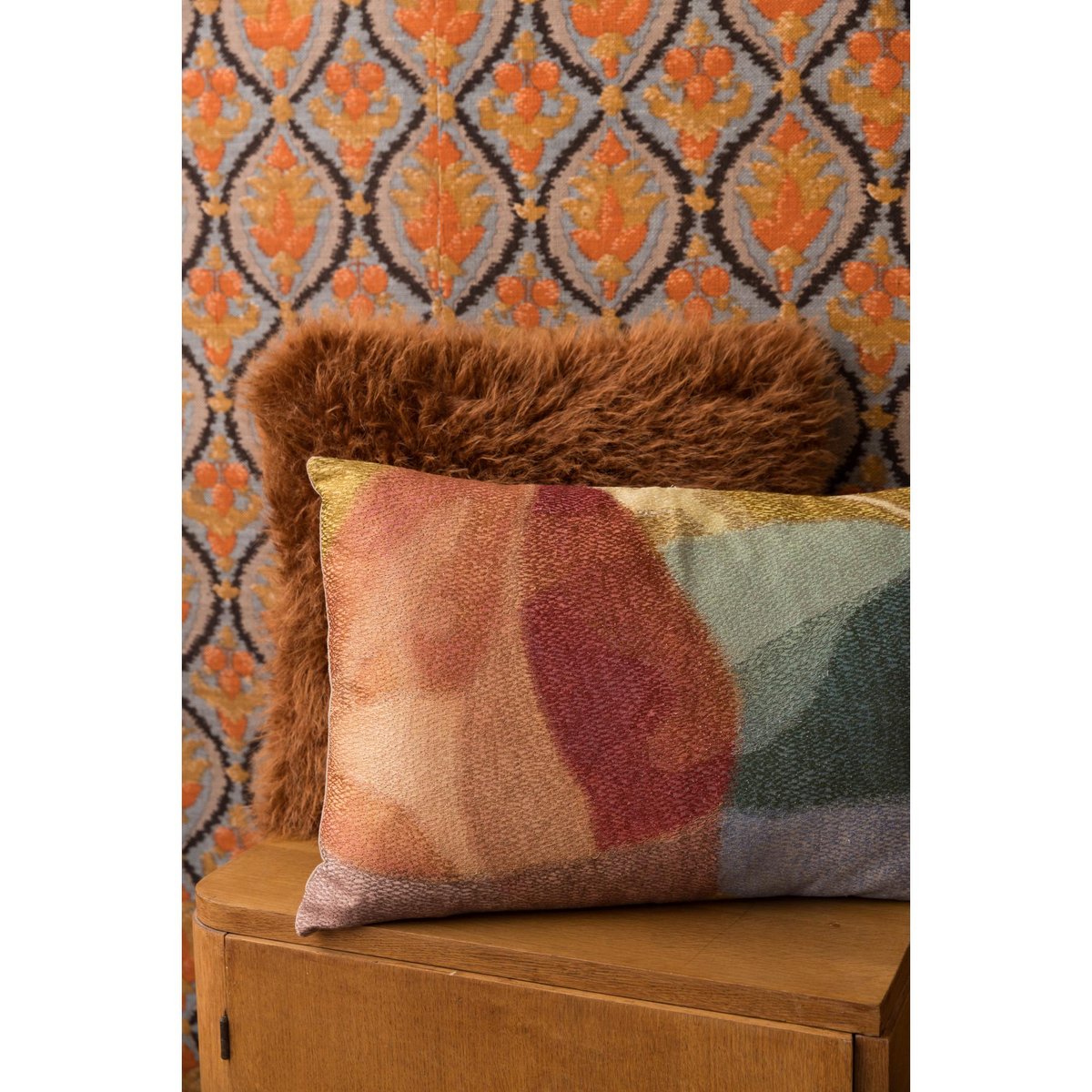 Coussin brodé Nevio multico, VIVARAISE