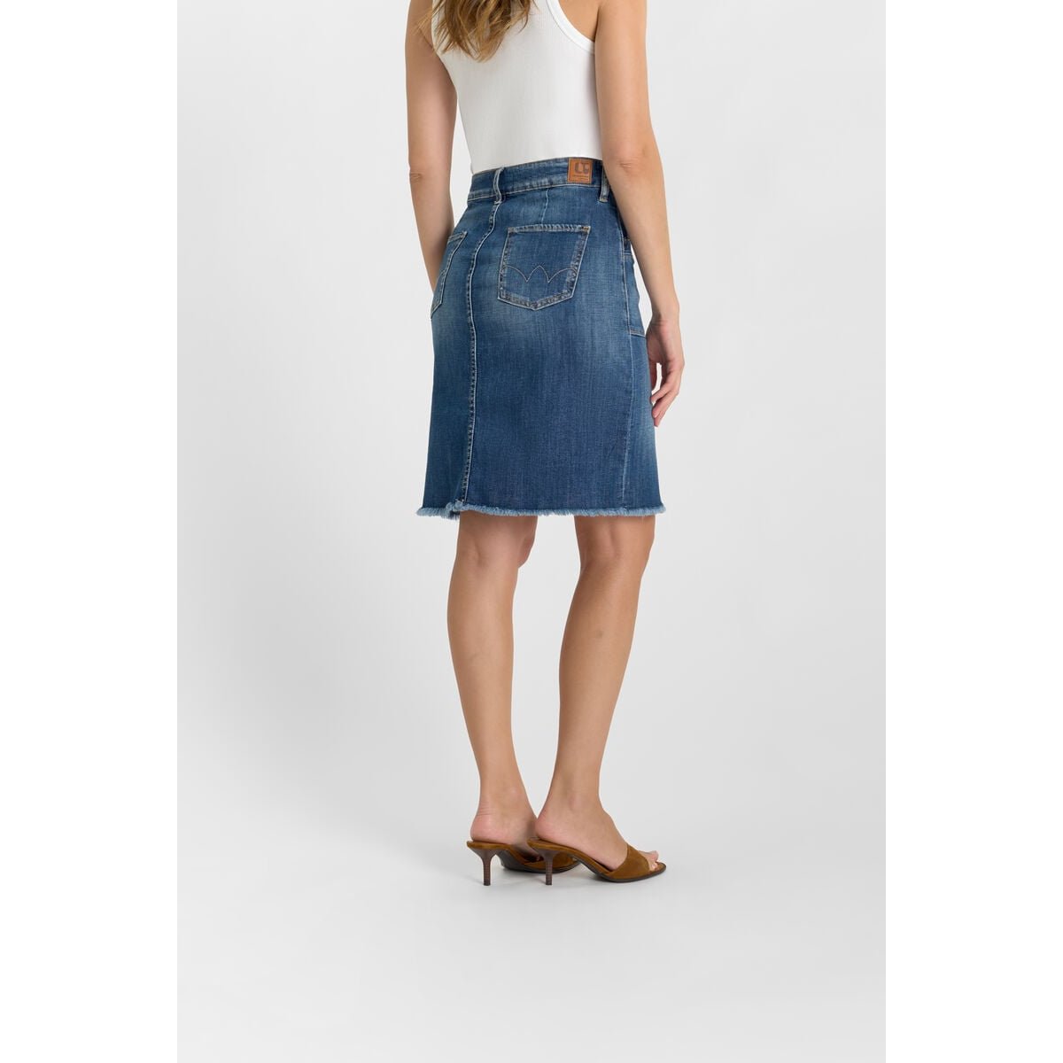 Jupe droite en jeans SIVIA blue, LE TEMPS DES CERISES