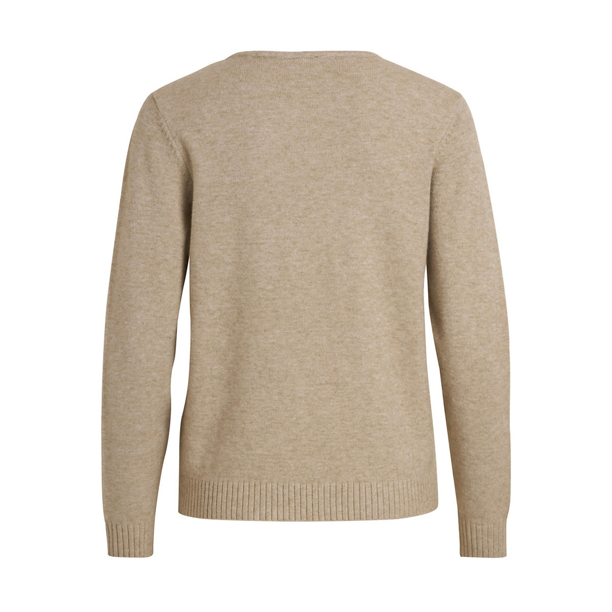 Maglione scollo a V in maglia fine naturale , VILA