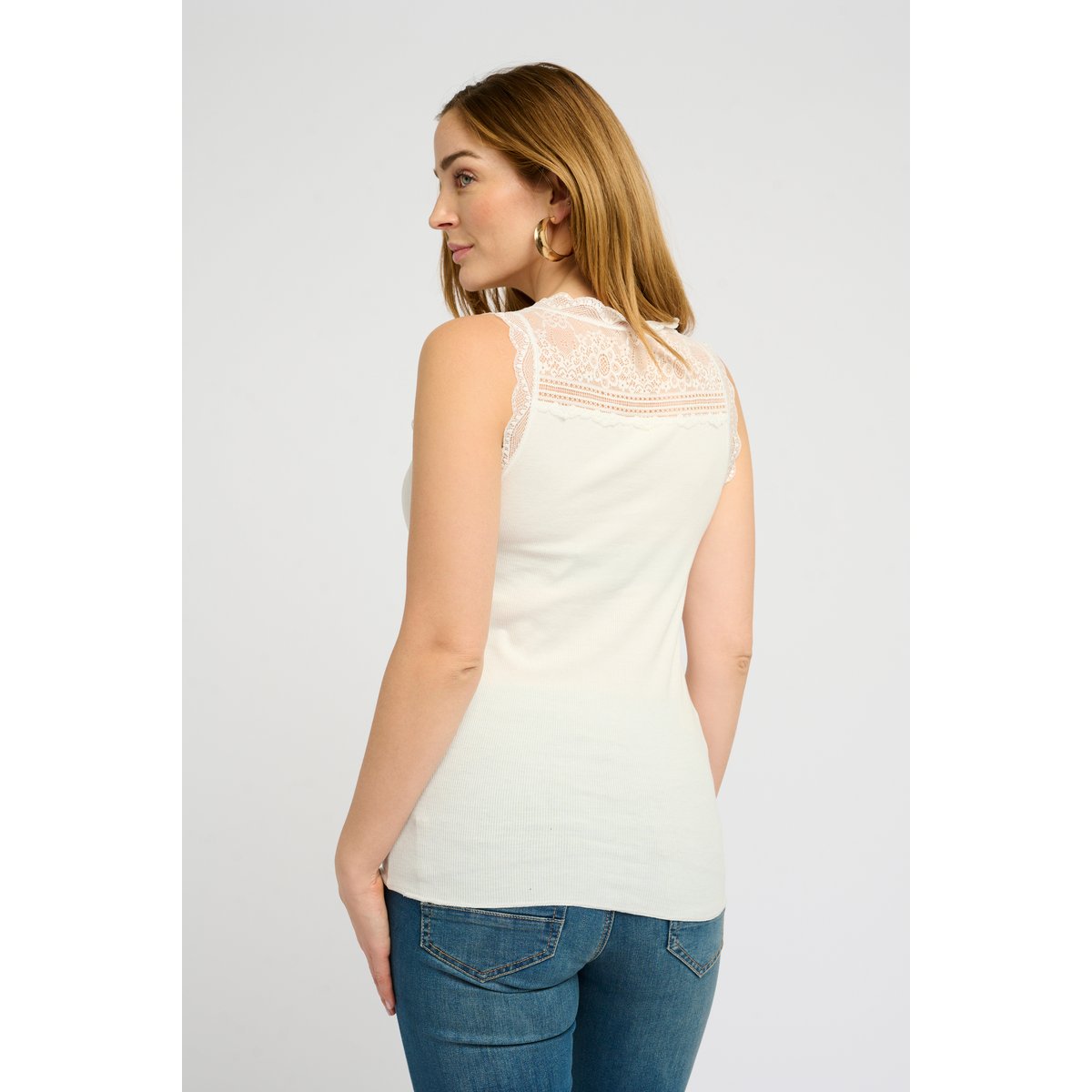 Jersey top blanc chalk, CREAM