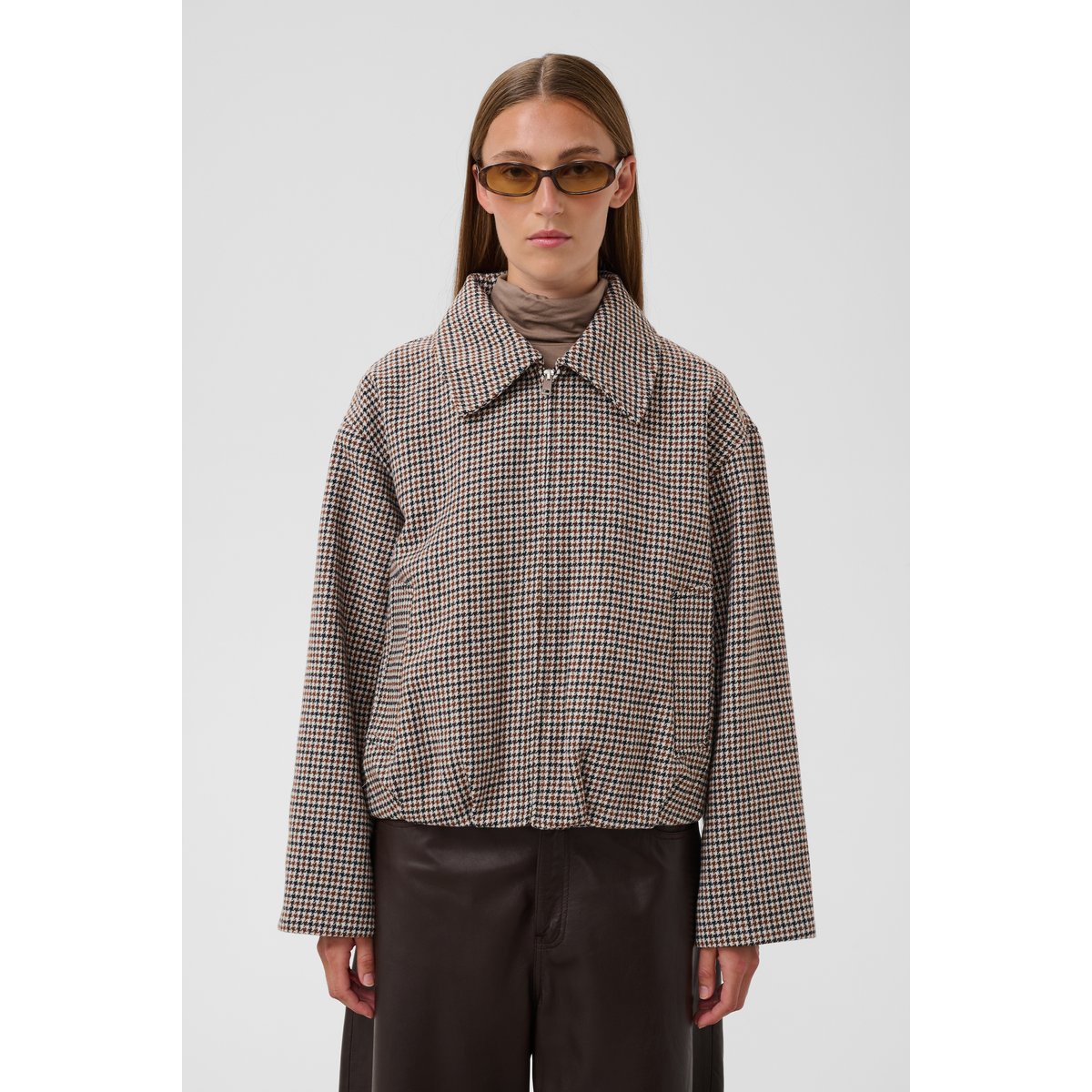 Veste d'extérieur marron brown shades check, SOAKED IN LUXURY