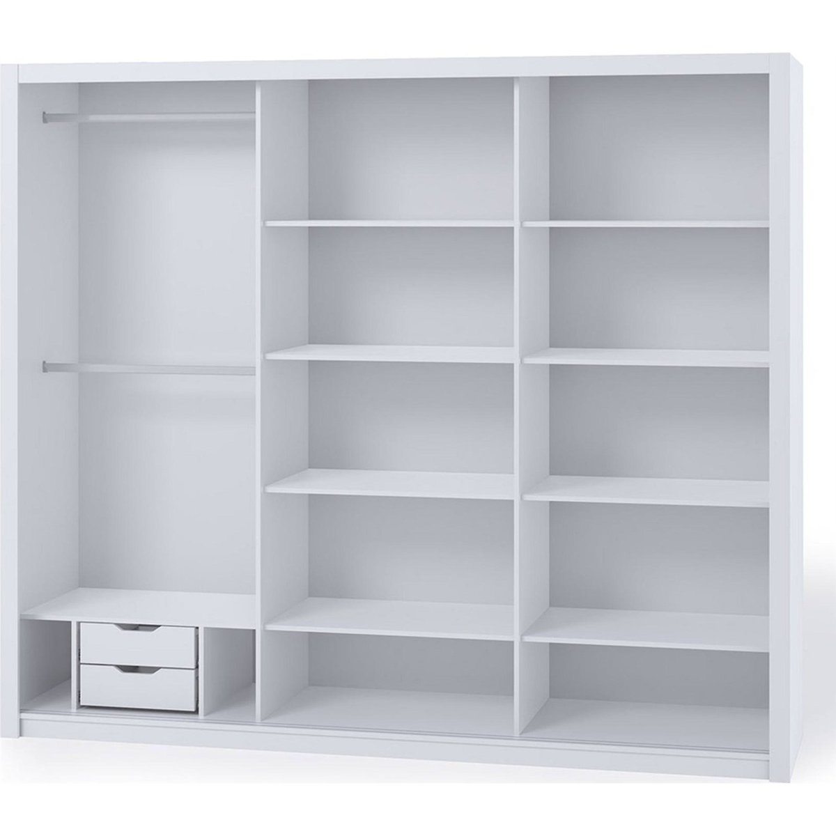 Armoire coulissante RINKER avec miroir blanc, RECOLLECTION