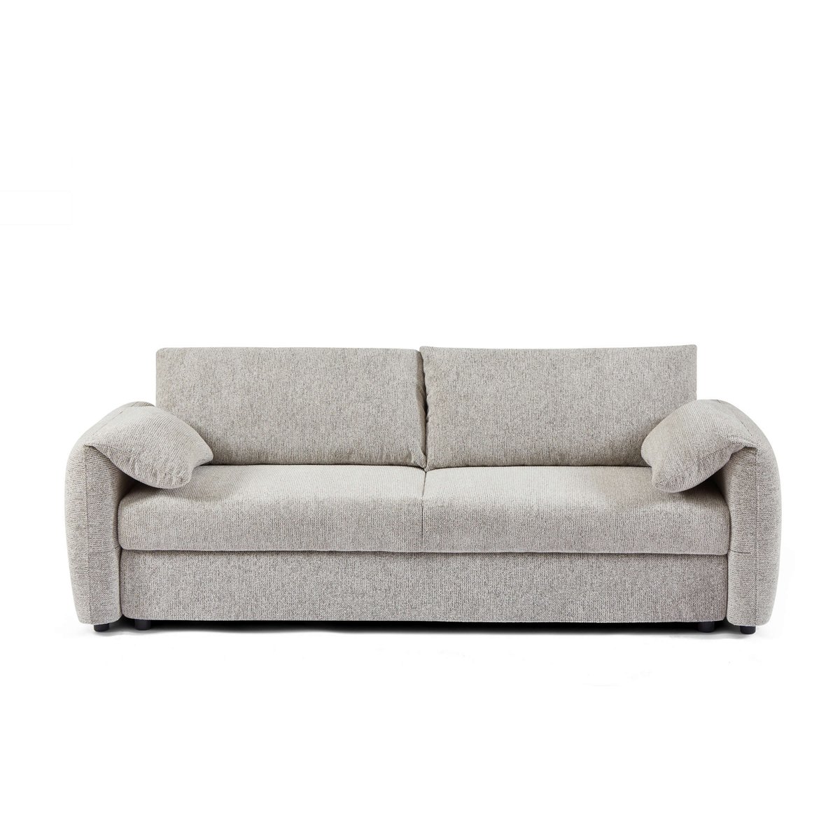 Canapé droit convertible chenille tramé ANGEA beige, BAÏTA