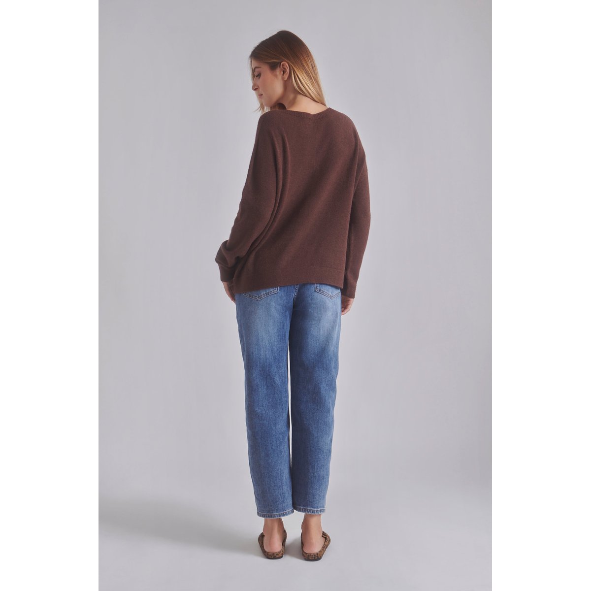Pull maille JOSEPH marron, BENOA
