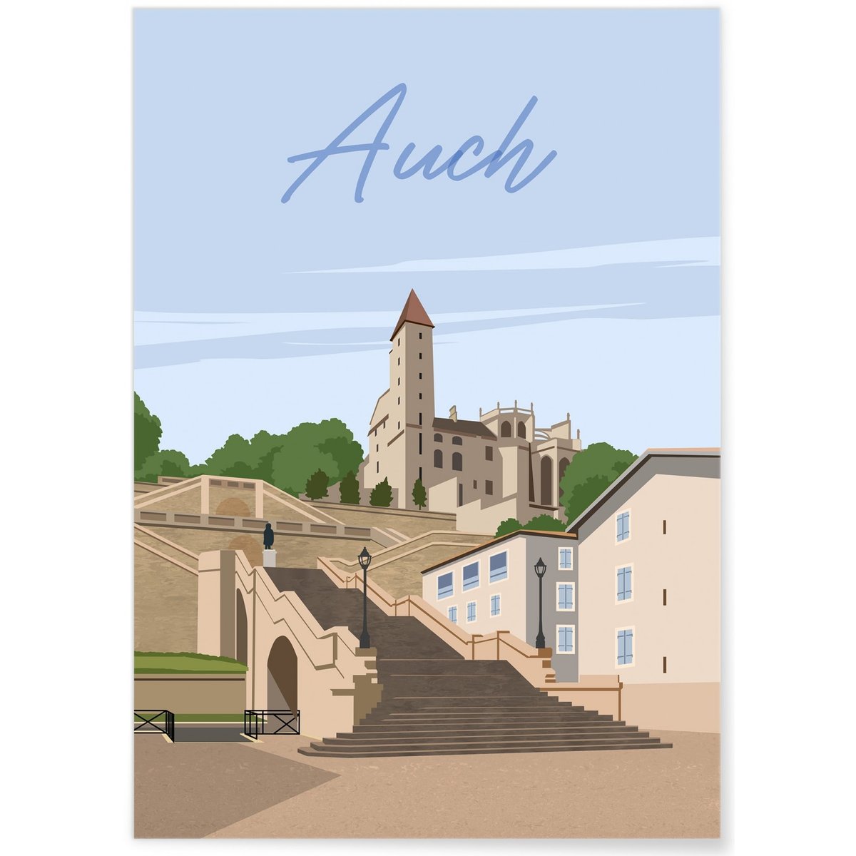 Affiche ville Auch blanc, L'AFFICHERIE