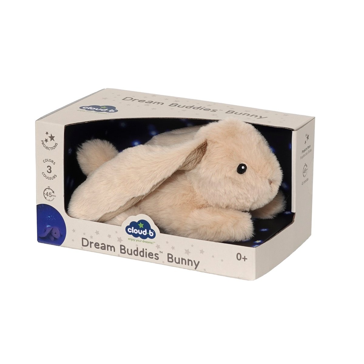 Peluche projecteur d'étoiles Lapin beige, CLOUD B