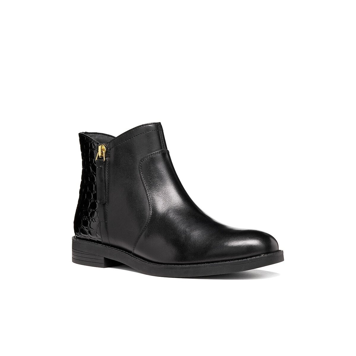 Bottines zippées en cuir, ESMEENA noir, GEOX