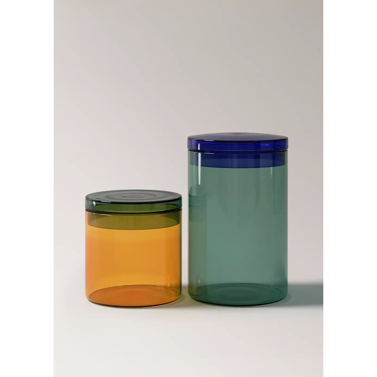 Bocal en verre bicolore orange, MANGO HOME
