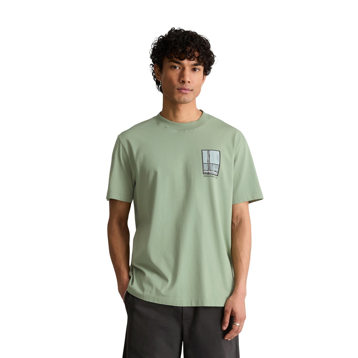 T-shirt relaxed avec un grand imprimé au dos gris, MARC O’POLO DENIM