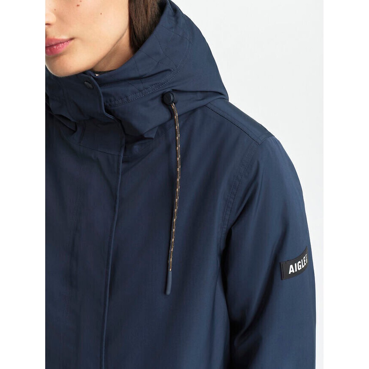 Mittellanger, gesteppter Parka mit Sherpa-Kapuze von MTD® marine, AIGLE