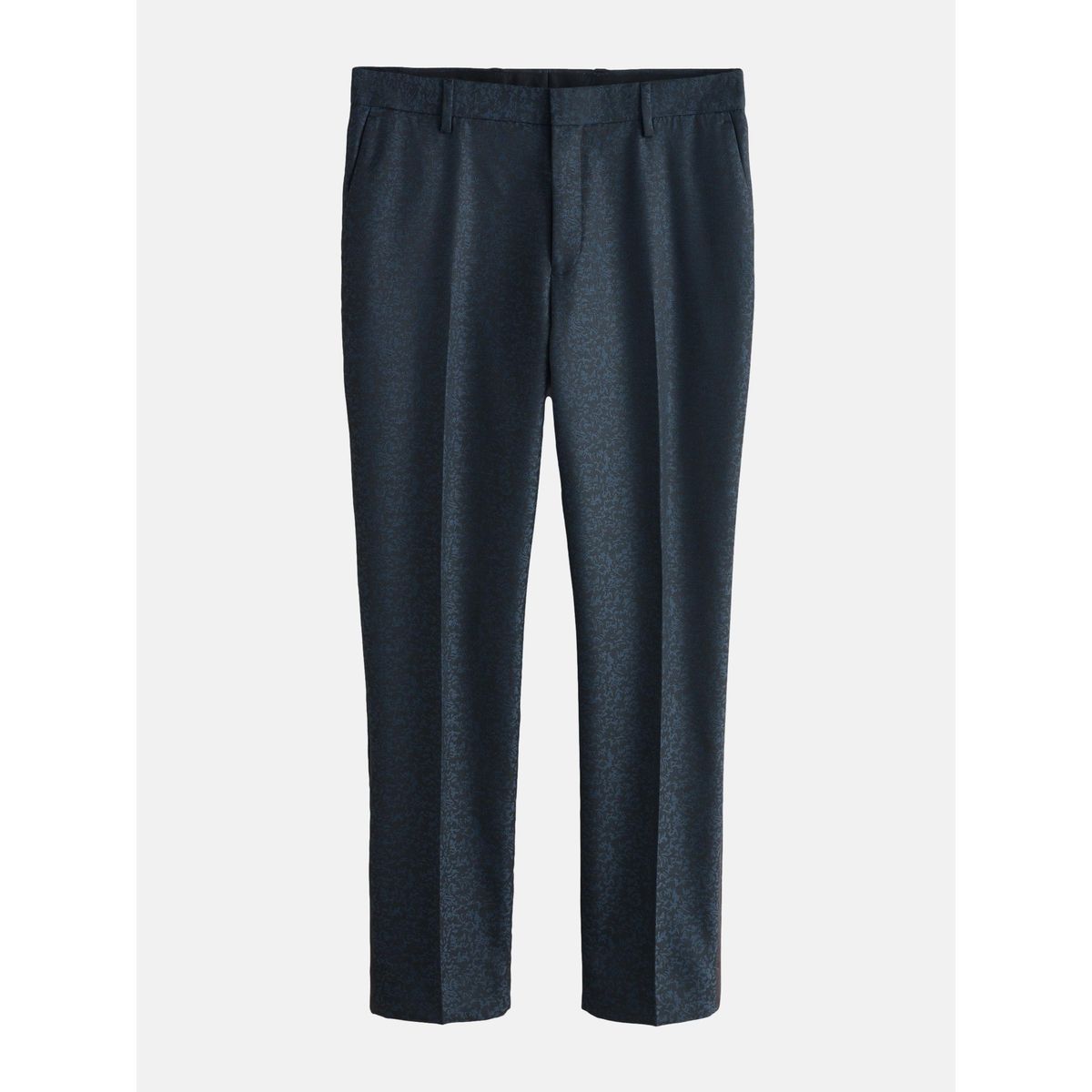 Pantalon de smoking slim à motif jacquard bleu marine, NEXT