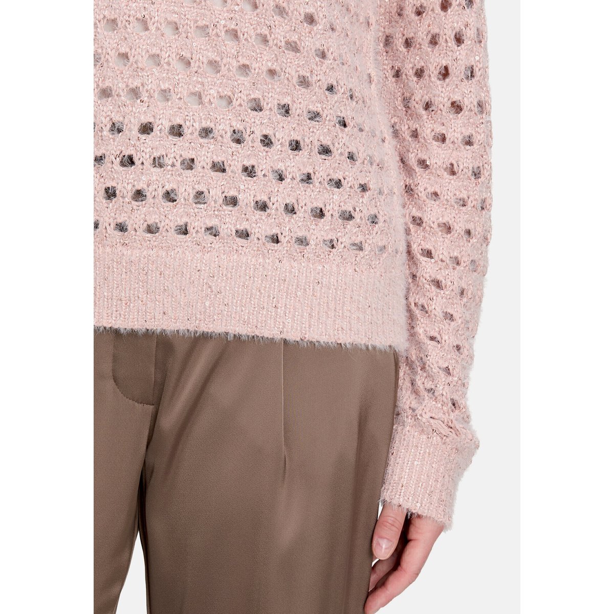 Pull-over en maille à teneur en fil fantaisie pale mauve, BETTY BARCLAY