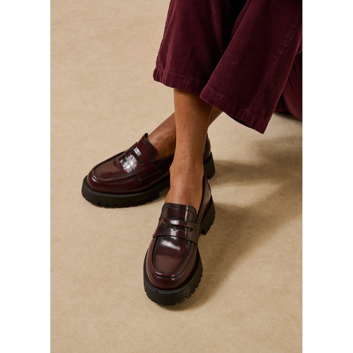 Mocassins en cuir blueberry, LA FEE MARABOUTEE