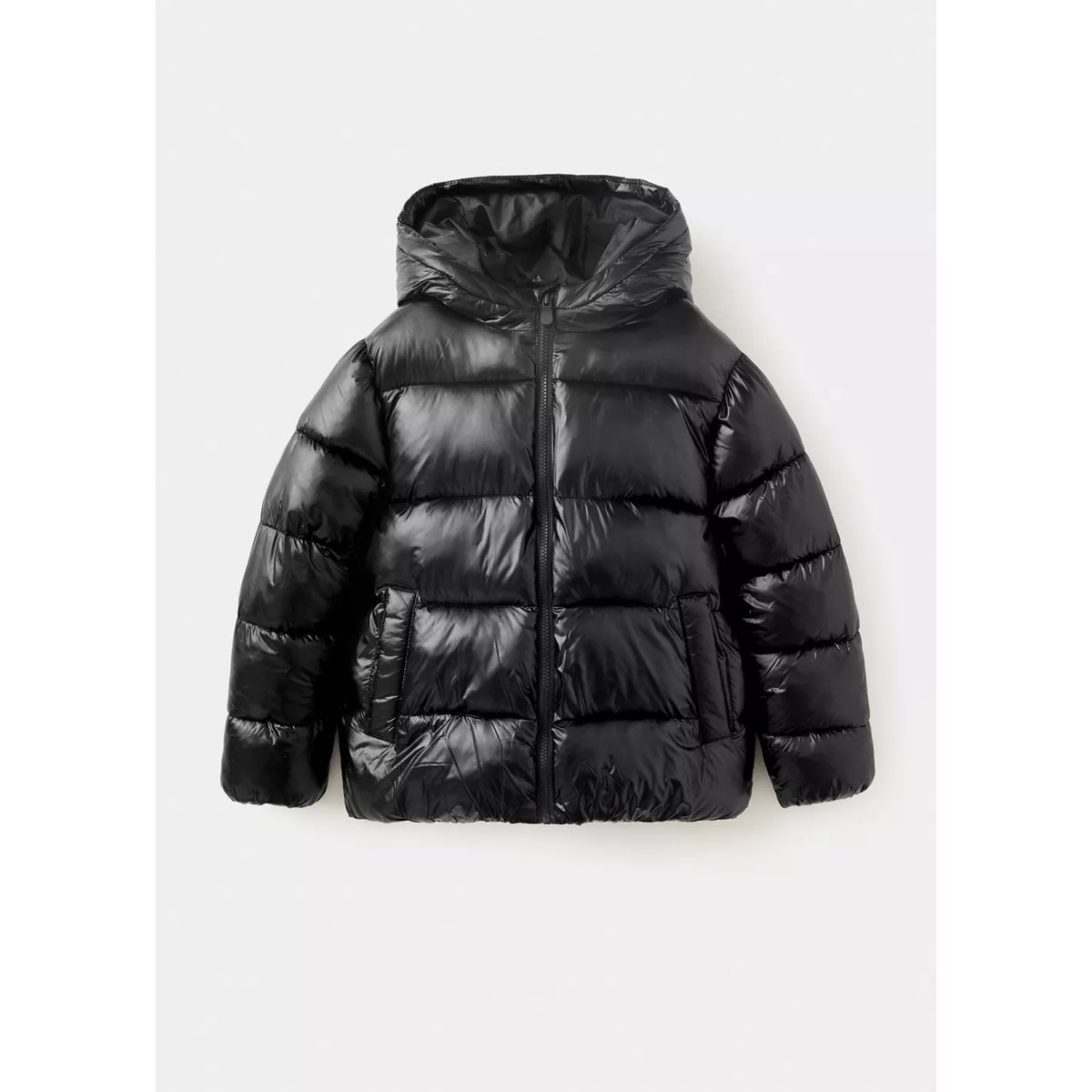 Anorak matelassé brillant noir, MANGO KIDS