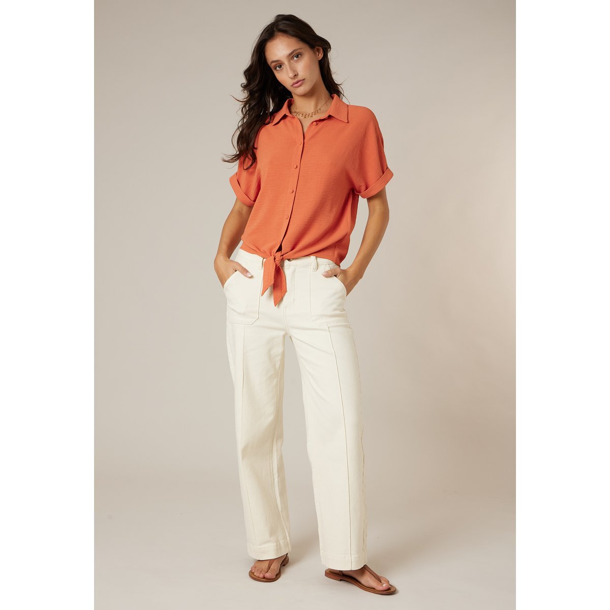 Chemise femme fluide DABBY terracota, DEELUXE